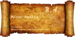 Mózer Amália névjegykártya